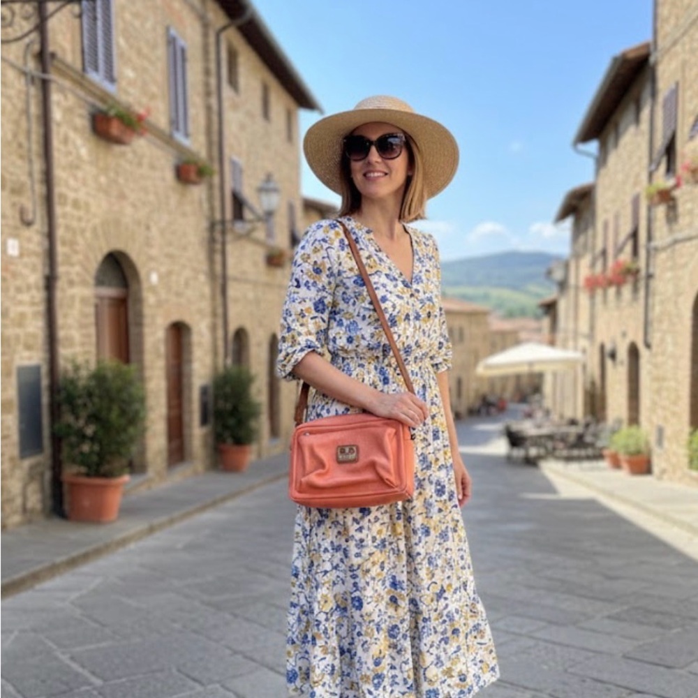 Valentina Italian melon Crossbody Bag